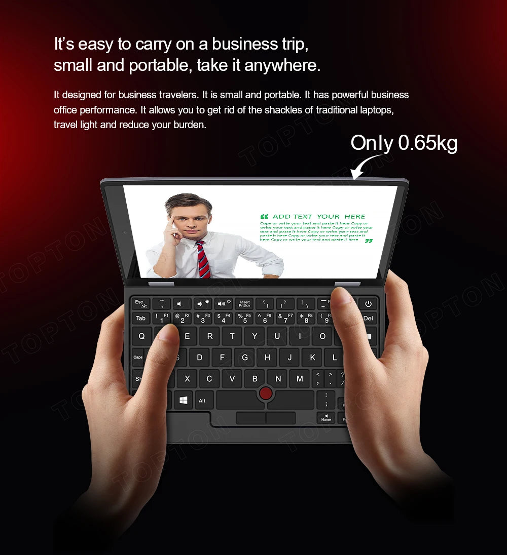 Topton Mini Pocket Laptop 7 Inch Touch Screen Intel N4000 12GB DDR4 Computer Office Ultrabook Notebook 2.0MP Netbook Windows 11