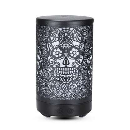 100ml Iron Metal Humificador De Aroma 7 Colors Led Lamp Ultrasonic Electric Skull Aroma Diffuser With Remote