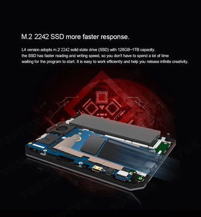Topton Mini Pocket Laptop 7 Inch Touch Screen Intel N4000 12GB DDR4 Computer Office Ultrabook Notebook 2.0MP Netbook Windows 11
