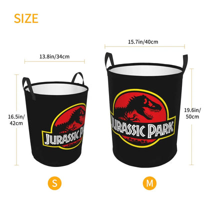 Custom Jurassic Park Laundry Hamper Large Storage Basket Dinosaur World Kids Nursery Toy Organizer